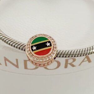 Pandora St.Kitts & Nevis Flag pendant Rose Gold-Plated